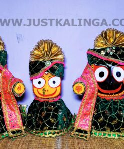 PREMIUM DRESS (PINK WITH DRAK GREEN WELBET CLOTH)  FOR SHRI CHATURTHA MAHAPRABHU FULL SET | Justkalinga.com.