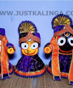 PREMIUM DRESS (CRIMSON & RED BLUE WELBET CLOTH)  FOR SHRI CHATURTHA MAHAPRABHU FULL SET | Justkalinga.com.