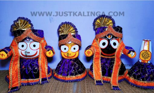 PREMIUM DRESS (CRIMSON & RED BLUE WELBET CLOTH)  FOR SHRI CHATURTHA MAHAPRABHU FULL SET | Justkalinga.com.