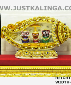 Shri Jagannath Mahaprabhu with sankha Glass framed Set Height-06 inch | Justkalinga.com.