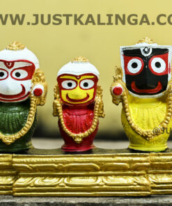 LAXMI RUPAM OF SHRI JAGANNATH MAHAPRABHU WITH PURE GOLD RATNA SINGHASHAN PINK STONE (HEIGHT-03 INCH) | Justkalinga.com.