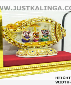 Shri Jagannath Mahaprabhu with sankha Glass framed Set Height-06 inch | Justkalinga.com.