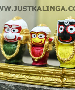 LAXMI RUPAM OF SHRI JAGANNATH MAHAPRABHU WITH PURE GOLD RATNA SINGHASHAN PINK STONE (HEIGHT-03 INCH) | Justkalinga.com.