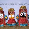 PREMIUM DRESS (RED GOLDEN WITH SKY BLUE WELBET CLOTH)  FOR SHRI CHATURTHA MAHAPRABHU FULL SET | Justkalinga.com.