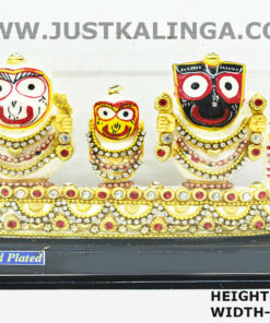 Shri Jagannath Mahaprabhu with ratna singhashan (Glass framed) Set Height-4.5 inch | Justkalinga.com.