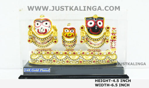 Shri Jagannath Mahaprabhu with ratna singhashan (Glass framed) Set Height-4.5 inch | Justkalinga.com.