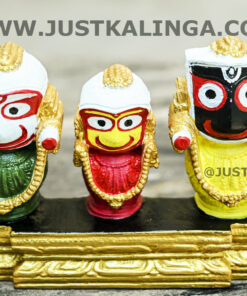 LAXMI RUPAM OF SHRI JAGANNATH MAHAPRABHU WITH PURE GOLD RATNA SINGHASHAN PINK STONE (HEIGHT-03 INCH) | Justkalinga.com.