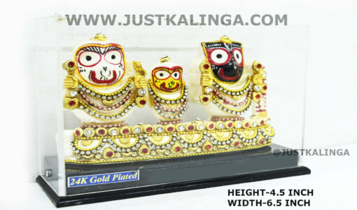 Shri Jagannath Mahaprabhu with ratna singhashan (Glass framed) Set Height-4.5 inch | Justkalinga.com.