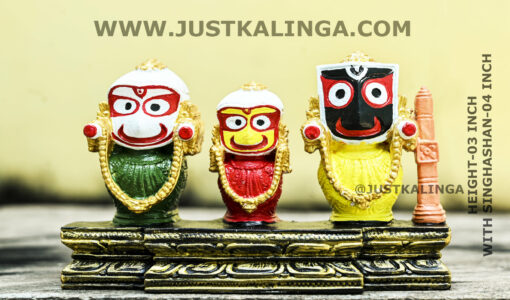 LAXMI RUPAM OF SHRI JAGANNATH MAHAPRABHU WITH RATNA SNGHASHAN PINK STONE (HEIGHT-03 INCH) | Justkalinga.com.