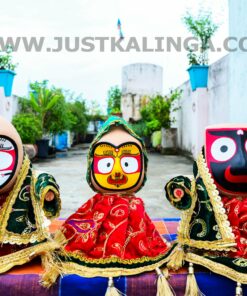 PREMIUM DRESS FOR MAHAPRABHU FULL SET (RED & GREEN WELBET CLOTH) | Justkalinga.com.