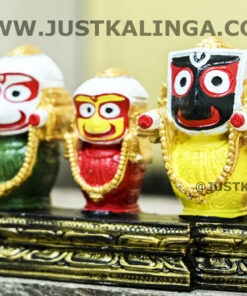 LAXMI RUPAM OF SHRI JAGANNATH MAHAPRABHU WITH RATNA SNGHASHAN PINK STONE (HEIGHT-03 INCH) | Justkalinga.com.