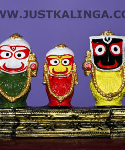 LAXMI RUPAM OF SHRI JAGANNATH MAHAPRABHU WITH RATNA SNGHASHAN PINK STONE (HEIGHT-03 INCH) | Justkalinga.com.