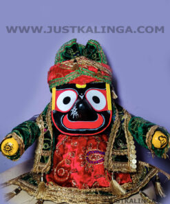 PREMIUM DRESS FOR PATITOPABAN MAHAPRABHU (RED & GREEN WELBET CLOTH) | Justkalinga.com.