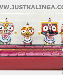 Lord Jagannath Mahaprabhu  Glass Framed " Neem Wooden Murti" SETS 5.5 INCH | Justkalinga.com.