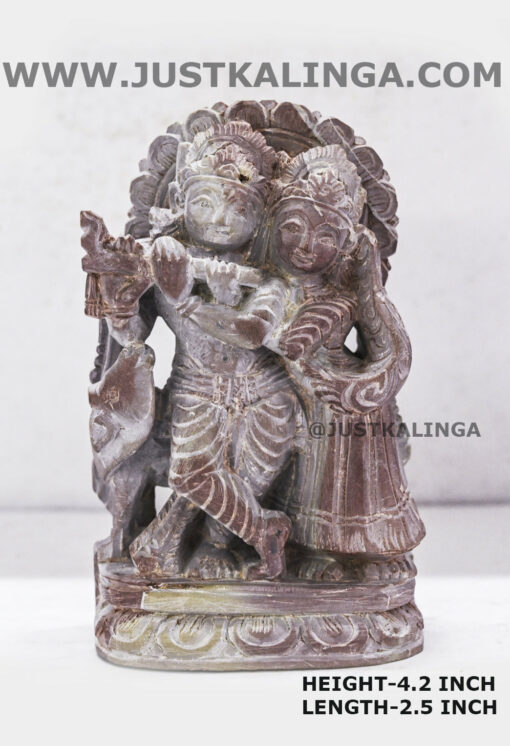 SHRI KRISHNA & RADHA (PINKSTONE) MARBLE HEIGHT-4.2 INCH | Justkalinga.com.