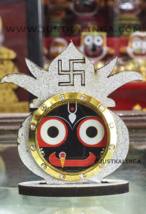 SHRI JAGANNATH MAHAPRABHU PHOTO STAND WITH KUMBO (BLACK,SILVER) | Justkalinga.com.