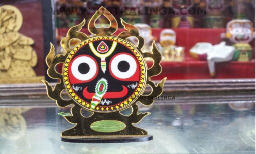 SHRI JAGANNATH MAHAPRABHU PHOTO STAND WITH GOLDEN NILACHAKARA | Justkalinga.com.