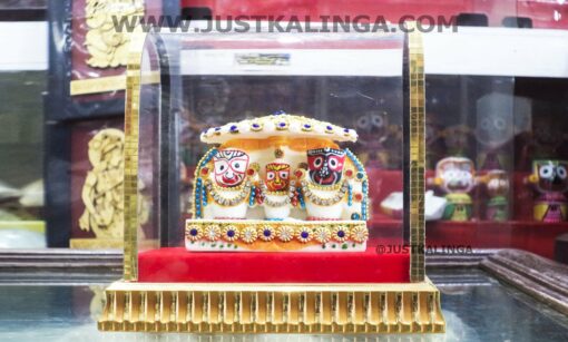 JAGANNATH MAHAPRABHU STONE MARBLE MURTY WITH GLASS FRAMED | Justkalinga.com.