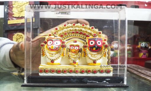 SHRI JAGANNATH MAHAPRABHU (STONE WORK) MARBLE MURTY,GLASS FRAMED | Justkalinga.com.