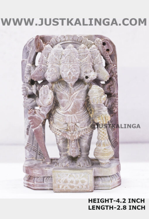 PANCHO MUKHI HANUMAN JI (PINKSTONE) MARBLE HEIGHT-4.2 INCH | Justkalinga.com.