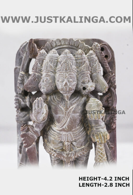 PANCHO MUKHI HANUMAN JI (PINKSTONE) MARBLE HEIGHT-4.2 INCH | Justkalinga.com.