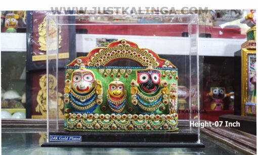 Lord Jagannath,Lord Balabhadra , Devi Subhadra &  Sudarsan Glass Framed stoneMurti | Justkalinga.com.