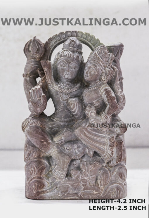 SHRI MAHADEVA & PARBATI (PINKSTONE) MARBLE HEIGHT-4.2 INCH | Justkalinga.com.