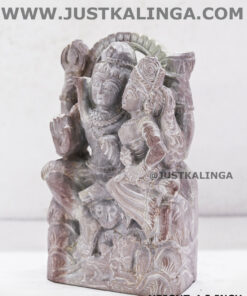 SHRI MAHADEVA & PARBATI (PINKSTONE) MARBLE HEIGHT-4.2 INCH | Justkalinga.com.