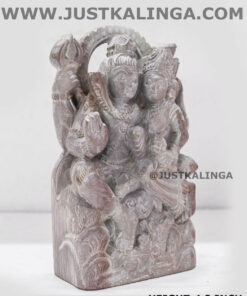 SHRI MAHADEVA & PARBATI (PINKSTONE) MARBLE HEIGHT-4.2 INCH | Justkalinga.com.