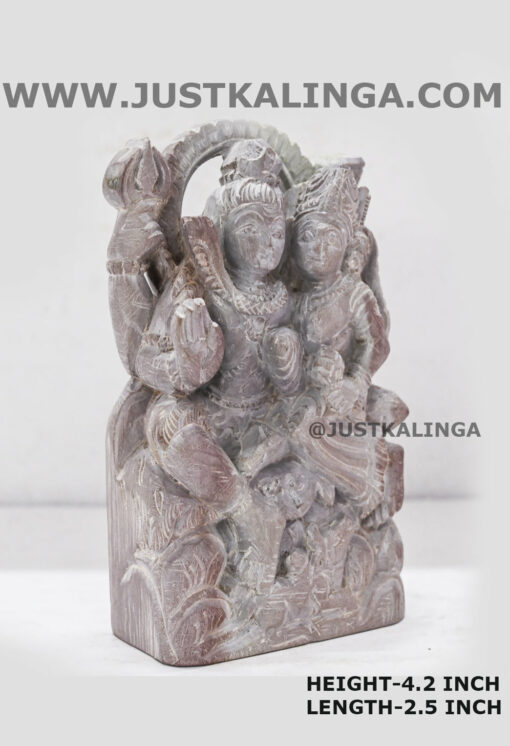 SHRI MAHADEVA & PARBATI (PINKSTONE) MARBLE HEIGHT-4.2 INCH | Justkalinga.com.