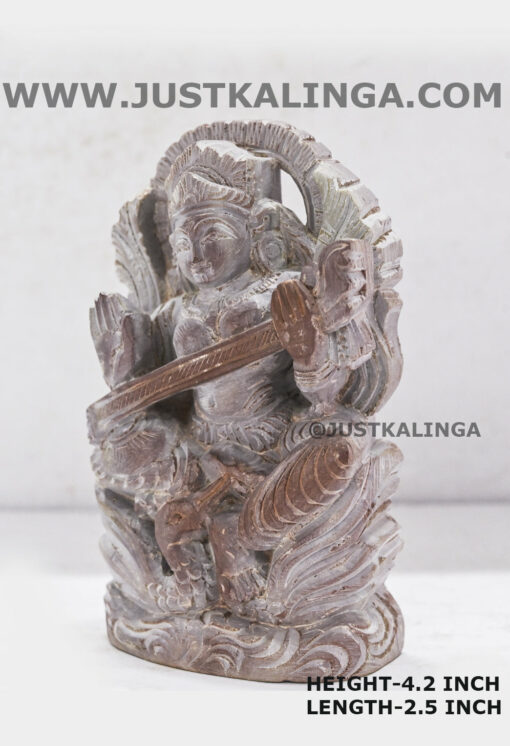 DEVI SARASWATI (PINKSTONE) MARBLE HEIGHT-4.2 INCH | Justkalinga.com.