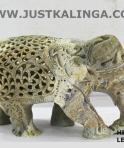 ELEPHANT PAIR CARVED DESIGN (PINKSTONE) MARBLE HEIGHT-4.5 INCH | Justkalinga.com.