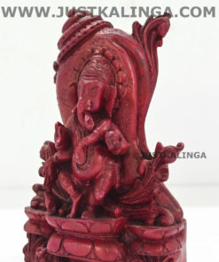 SHRI GANESH WITH SANKHA CARVED DESIGN MARBLE HEIGHT-5.5 INCH | Justkalinga.com.