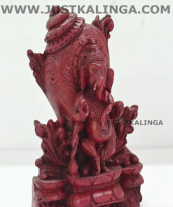 SHRI GANESH WITH SANKHA CARVED DESIGN MARBLE HEIGHT-5.5 INCH | Justkalinga.com.