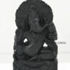 BLACK MARBLE GANESH CARVED DESIGN (BLACK STONE) MARBLE HEIGHT-04 INCH | Justkalinga.com.