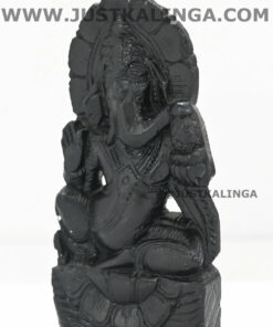 BLACK MARBLE GANESH CARVED DESIGN (BLACK STONE) MARBLE HEIGHT-04 INCH | Justkalinga.com.