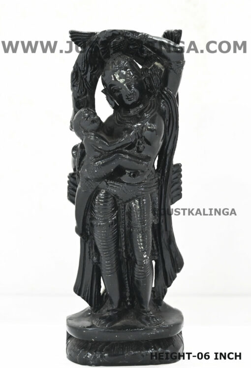 DEVA DASHI BLACK MARBLE STONE  HEIGHT-06 INCH | Justkalinga.com.