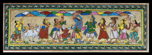 SILKY TASAR PAINTING(GIRI GOBARDHONO ) | Justkalinga.com.