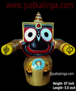 LORD JAGANNATAH MAHA LAXMI VARNAM MAHAPRABHU (GOLDEN) 07 INCH | Justkalinga.com.