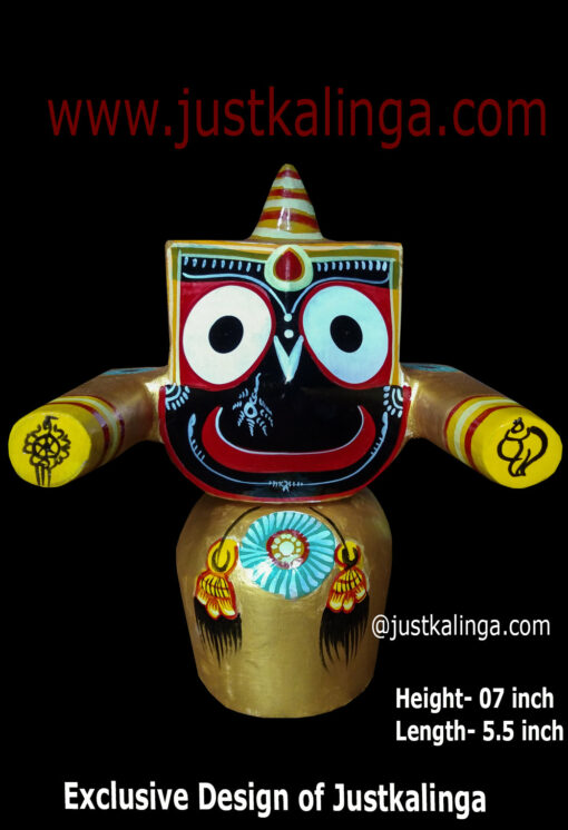 LORD JAGANNATAH MAHA LAXMI VARNAM MAHAPRABHU (GOLDEN) 07 INCH | Justkalinga.com.