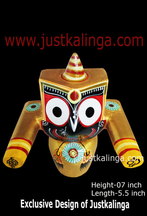 LORD JAGANNATAH MAHA LAXMI VARNAM MAHAPRABHU (GOLDEN) 07 INCH | Justkalinga.com.