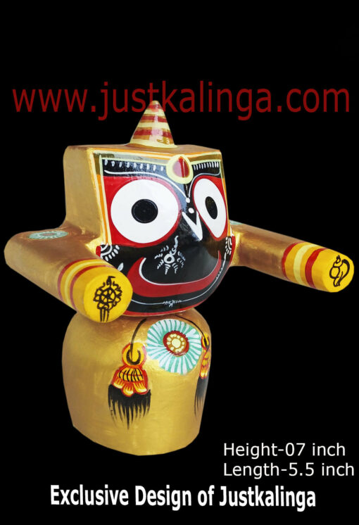 LORD JAGANNATAH MAHA LAXMI VARNAM MAHAPRABHU (GOLDEN) 07 INCH | Justkalinga.com.