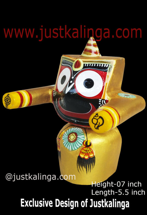 LORD JAGANNATAH MAHA LAXMI VARNAM MAHAPRABHU (GOLDEN) 07 INCH | Justkalinga.com.