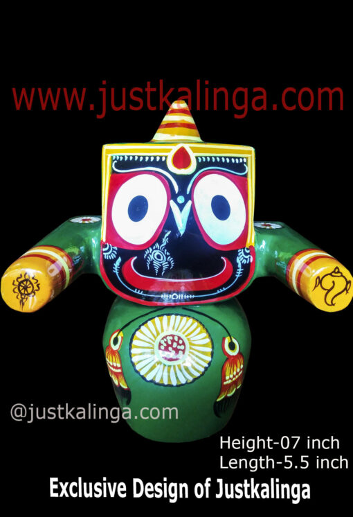 LORD JAGANNATAH PAKRUTI PURUSA MAHAPRABHU (GREEN) 07 INCH | Justkalinga.com.