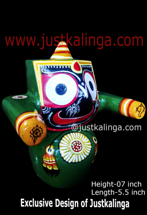 LORD JAGANNATAH PAKRUTI PURUSA MAHAPRABHU (GREEN) 07 INCH | Justkalinga.com.