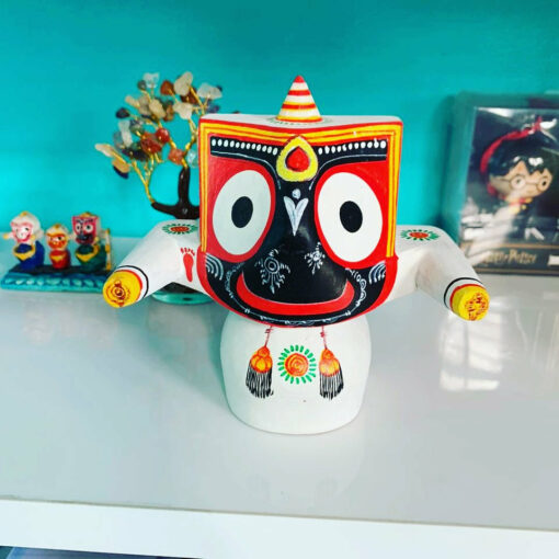 Lord Shri Jagannath Mahaprabhu Pratitopaban (WHITE) "Pure Neem Wooden Deity"12 cm That can instantly make your ambiance like temple . | Justkalinga.com.