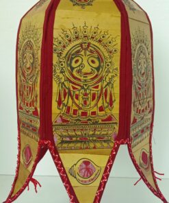 PLAM LEAF LORD JAGANNATH MAHAORABHU LAMP SHADES (THE DIVINE LIGHT)- RED | Justkalinga.com.