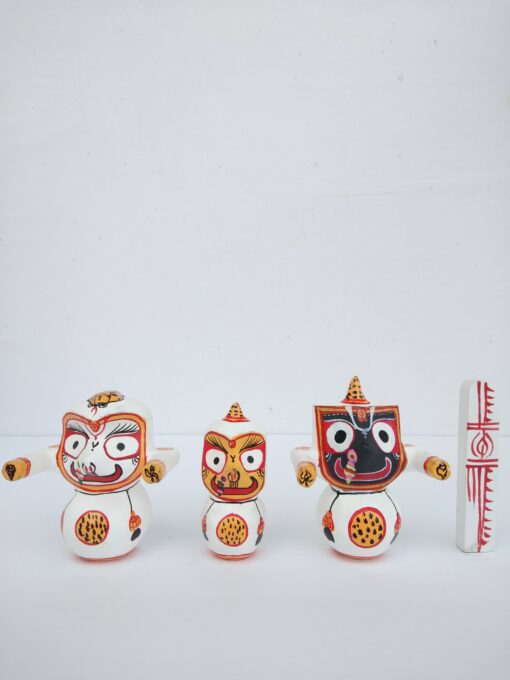 Lord Jagannath Mahaprabhu,Devi Subhadrea, Anant Balabhadra  Pure Neem Woden  Murti Set Height 7.5 CM | Justkalinga.com.