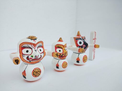 Lord Jagannath Mahaprabhu,Devi Subhadrea, Anant Balabhadra  Pure Neem Woden  Murti Set Height 7.5 CM | Justkalinga.com.