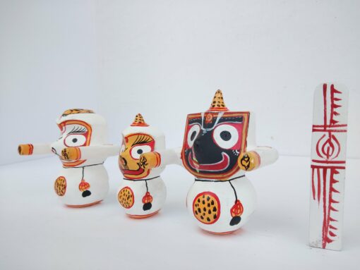 Lord Jagannath Mahaprabhu,Devi Subhadrea, Anant Balabhadra  Pure Neem Woden  Murti Set Height 7.5 CM | Justkalinga.com.